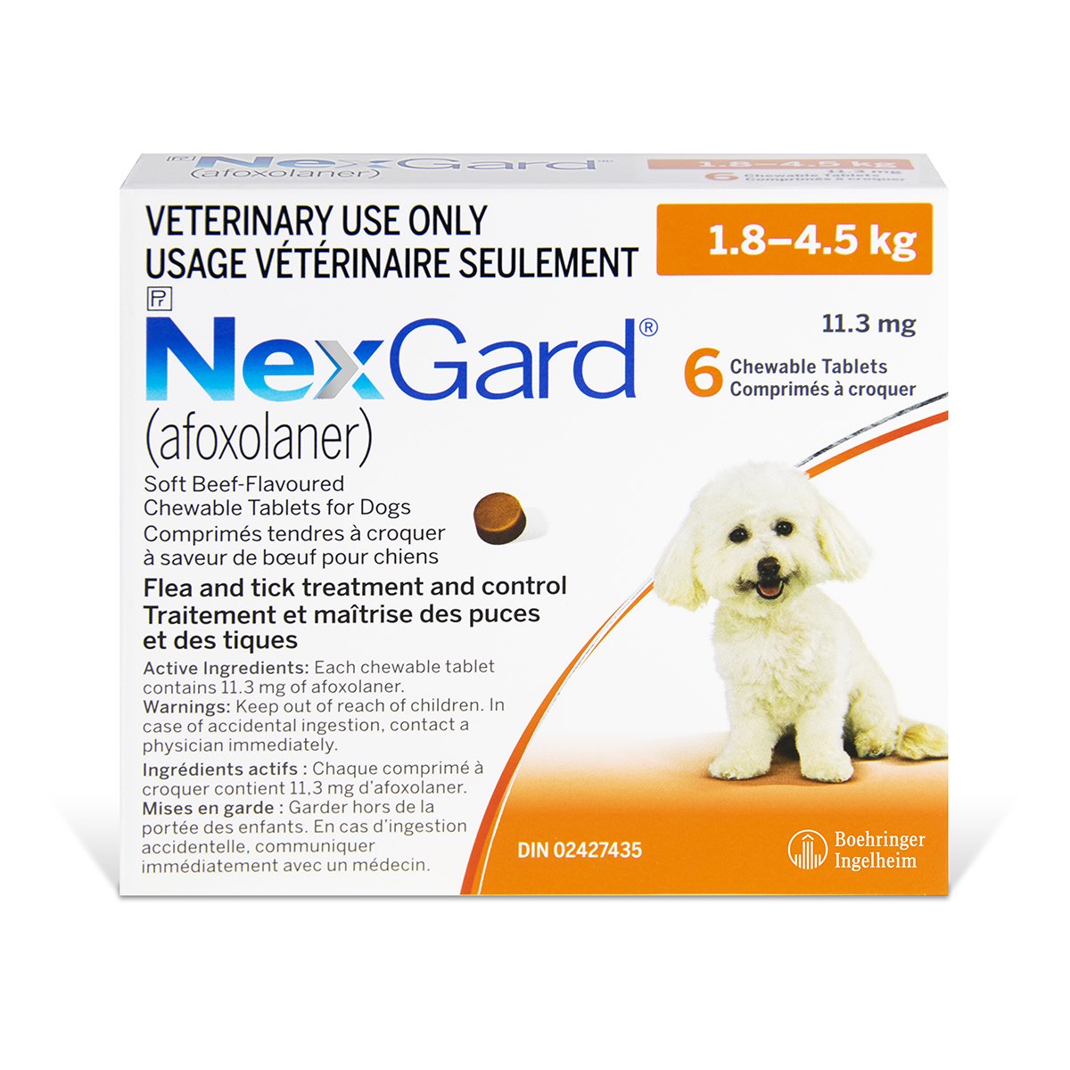 NexGard Chewable (1.8 - 4.5kg) 11.3mg Orange