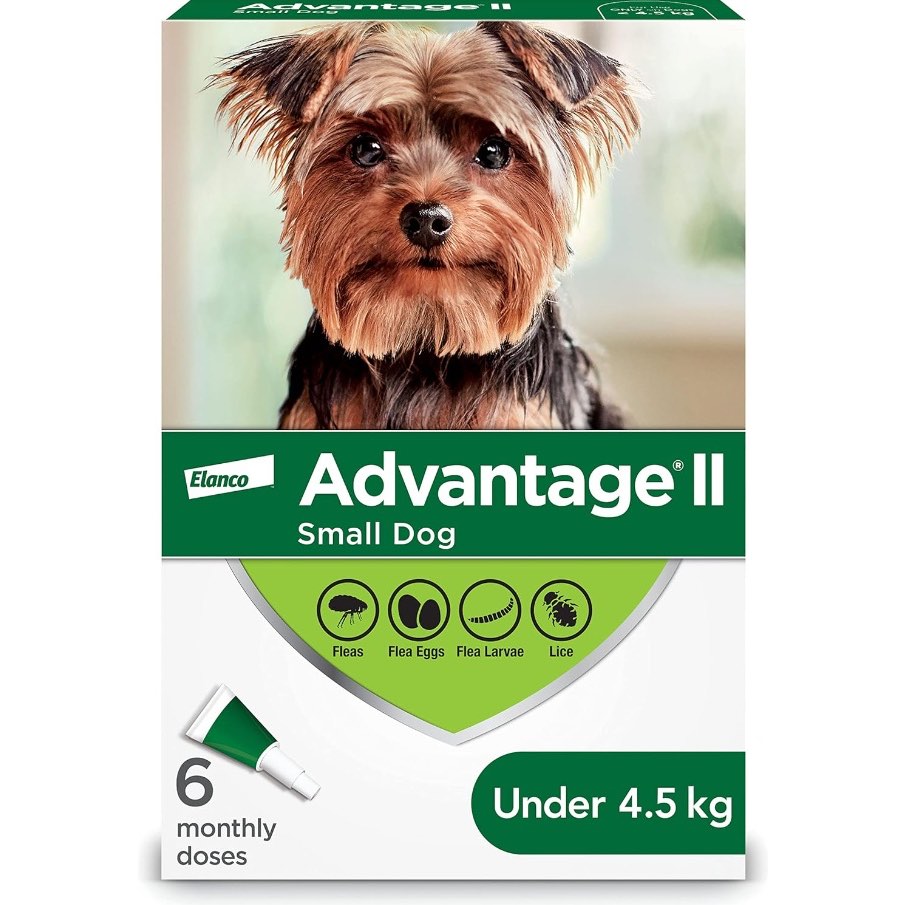 Advantage II Small Dogs < 4.5kg (Green), 6 Pack
