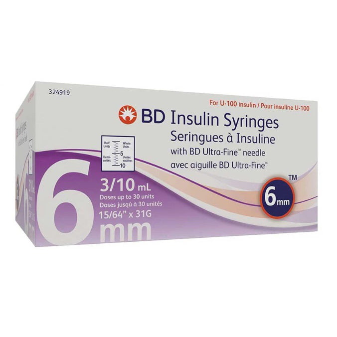 BD Insulin syringe Ultra-Fine II 100 IU half-unit 0,3 cc