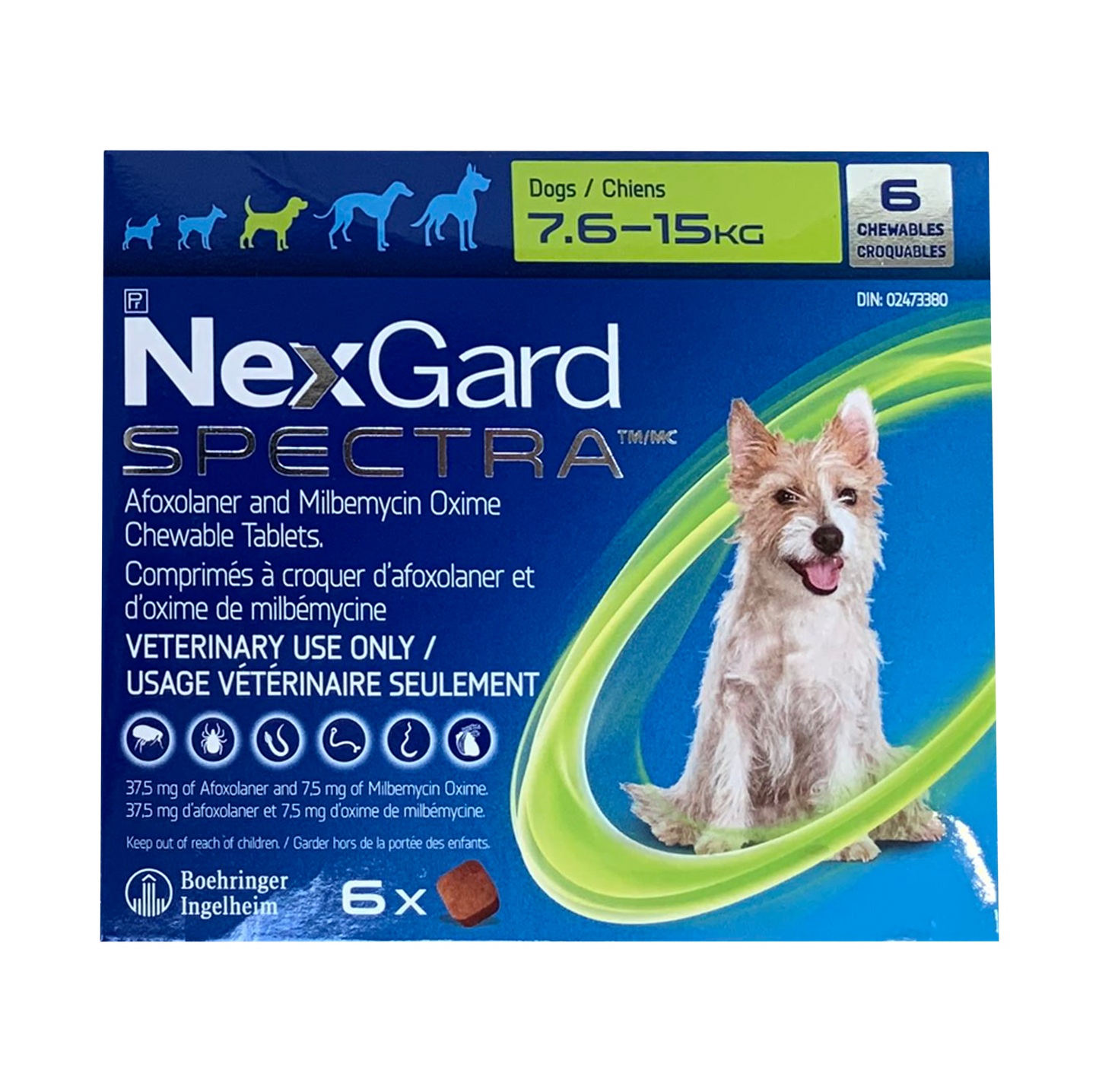 Nexgard Spectra 7.6 - 15kg (Green)