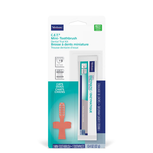 Virbac C.E.T. Mini-Toothbrush and Toothpaste Kit for Cats and Dogs