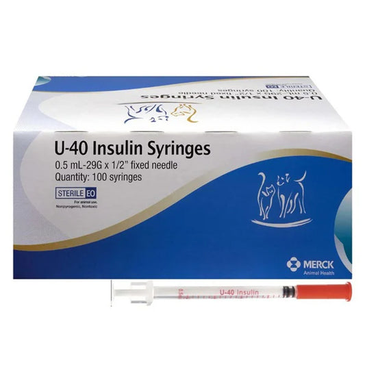 Insulin Syringe Veterinary Caninsulin 40 IU 0.5 cc (29G x 1/2in)