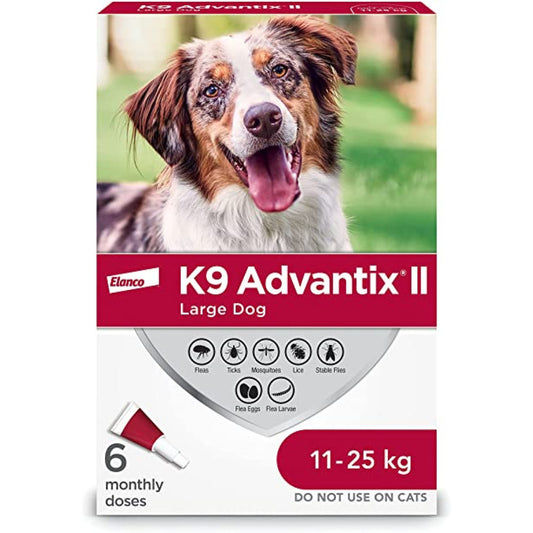 K9 Advantix II (L - 11-25kg) (Red) 6 doses
