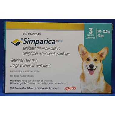 Simparica 40mg 10.1 - 20kg (Aqua)
