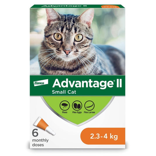 Advantage II Small Cats 2.3-4kg (Orange), 6 Pack