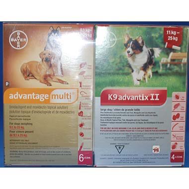 Advantage Multi 55 Duo Plus (Advantage Multi 55-6 Tubes/K9 Advantix Large-4 Tubes) for Dogs 11kg-25kg (Red)
