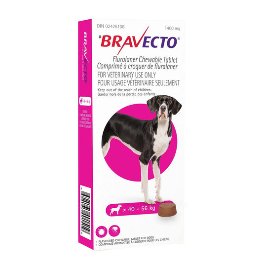 Bravecto Chewable Tablet - Pink 1400mg (40.1kg-56kg)