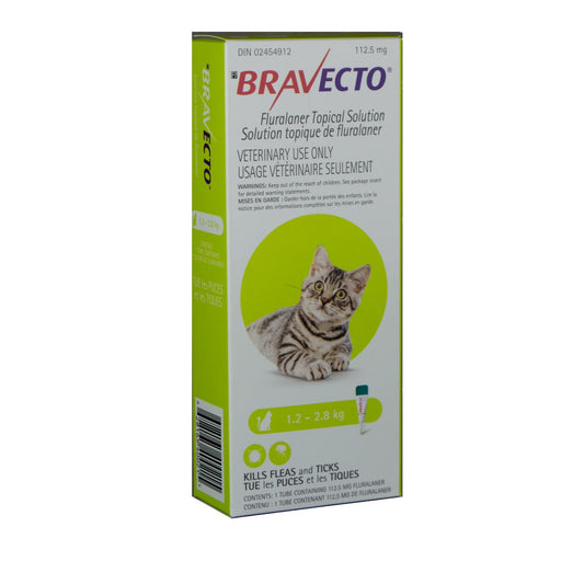 Bravecto Topical 112.5mg (Cats 1.2-2.8kg) (Lime)