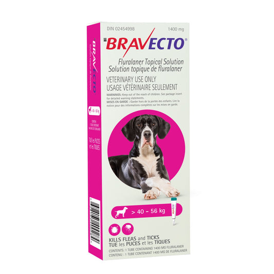 Bravecto Topical 1400mg (Dogs >40-56kg) (Pink)