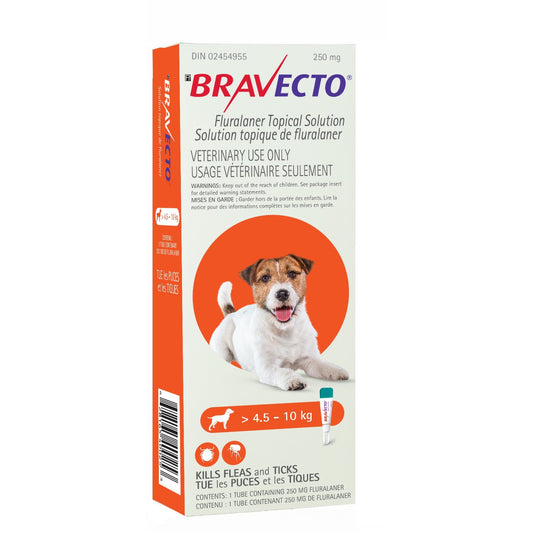 Bravecto Topical 250mg (Dogs >4.5-10kg) (Orange)