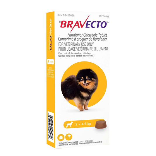 Bravecto Chewable Tablet - Yellow 112.5mg (2kg-4.5kg)