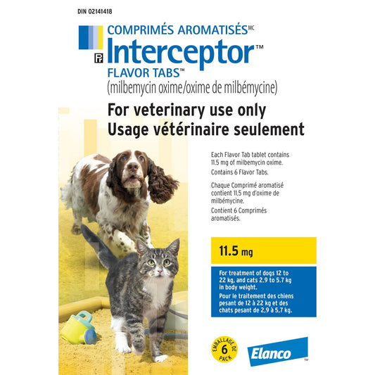 Interceptor Tablets for Cats and Dogs (Yellow)