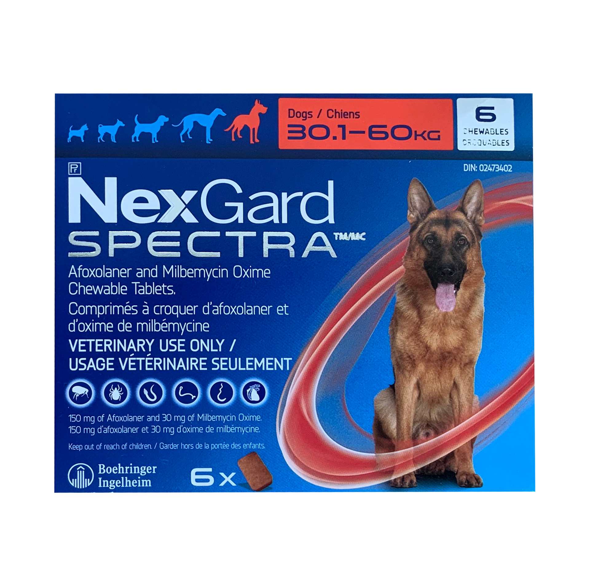 犬用トートバッグとNexGard Spectra(30〜60kg） Nexgard Spectra 30.1 - 60kg (Red) – VetMeds